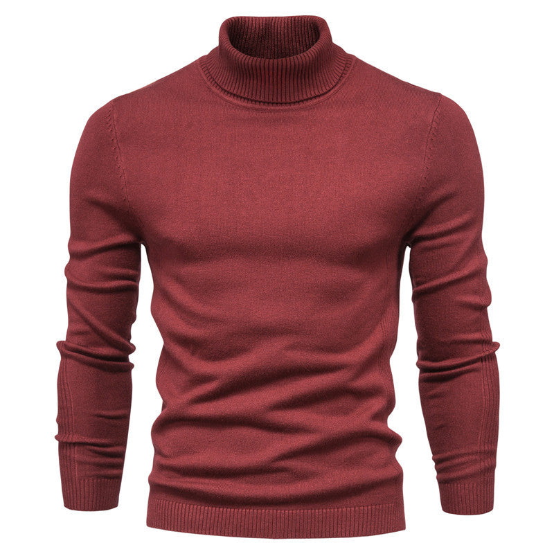 Men's Turtleneck Casual Solid Color Pullover Sweater