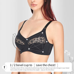 Lace Women's Comfortable Wireless Thin Large Size Bra V210608B
