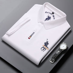 Men's Fashion Casual Lapel Cotton Business Short-sleeved POLO Shirt