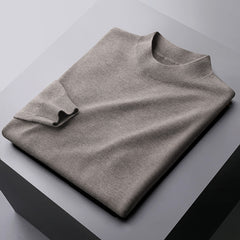 Men's 100% Pure Wool Business Casual High-end Warm Half Turtleneck Sweater