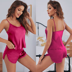 Ladies Satin Camisole Pajamas Two-Piece Set