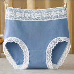 Pure cotton high waist tummy control lace plus size Panties