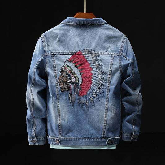 Embroidered denim jacket
