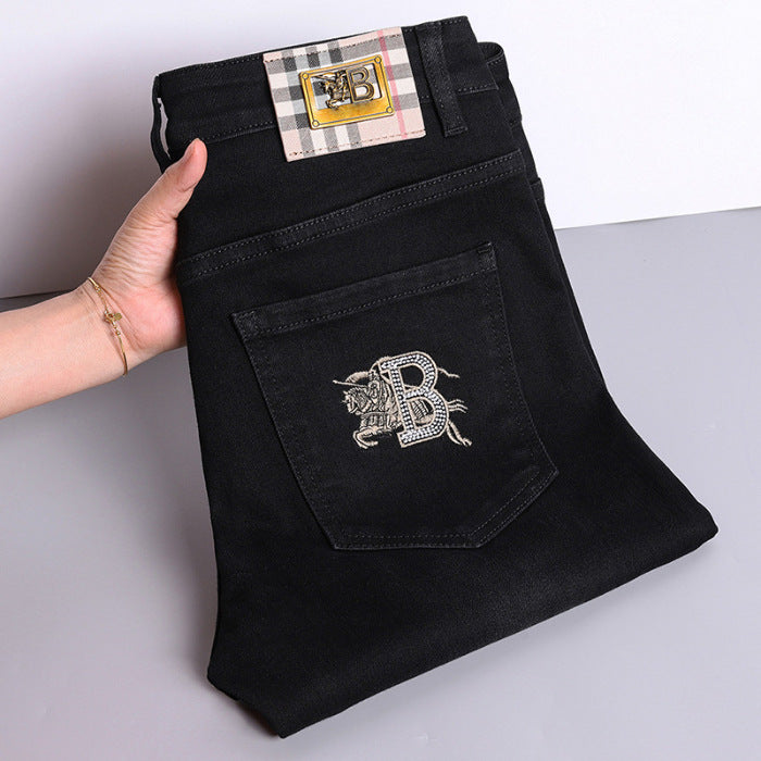 New Stretch Black Straight Jeans