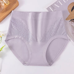 Women's High Waist Pure Cotton Antibacterial Panties