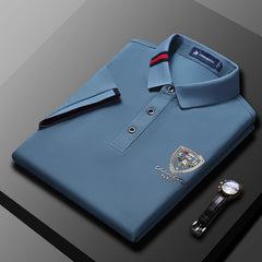 Men's Solid Color Mulberry Silk Casual Polo Shirt