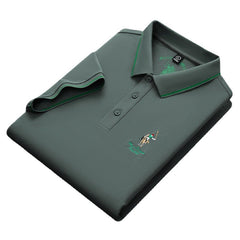 Pure cotton high-end embroidered lapel polo shirt