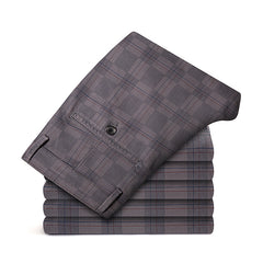 Men's Business Printed Plaid Slim Fit Stretch Casual Pants