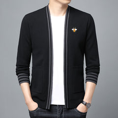 Men's New Embroidered Bee Casual Thin Cardigan