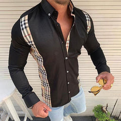 2023 New Men's Printed Plaid Stripe Casual Oversized Shirt