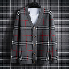 Men's Casual Fashion Striped Knitted Cardigan