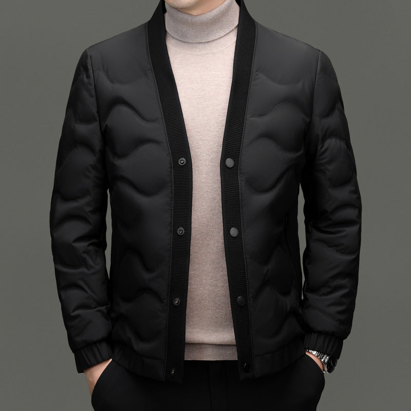 2024 Winter Warm Business V-neck Casual Down Jacket