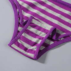 Simple Breathable Striped Low-waist Briefs