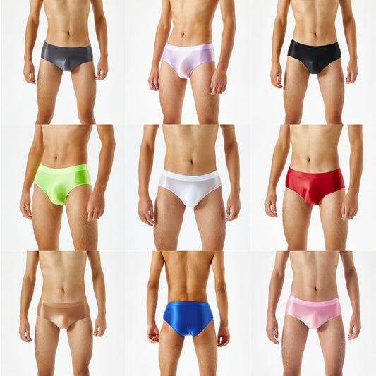 Men's Glossy Silky Transparent High Elastic Briefs