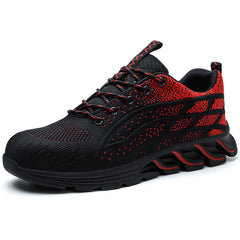 Men's Flying Woven Anti-smash and Anti-stab Safety Shoes