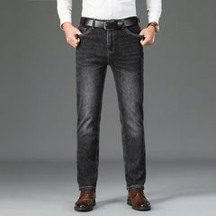 Men's Cotton Loose Straight Business Stretch Versatile Jeans