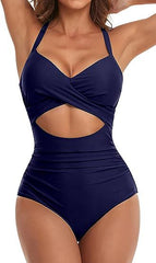 Sexy backless print swimsuit