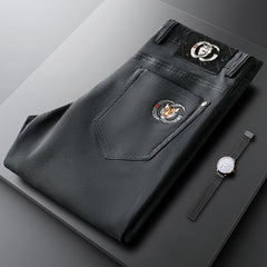 Men's Embroidered Straight Simple Business Casual Pants