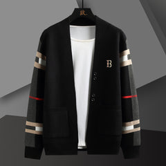 Men's New Trend Casual Embroidered Knitted Cardigan