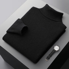 Men's 100% Wool Casual Thick Warm High Collar Sweater
