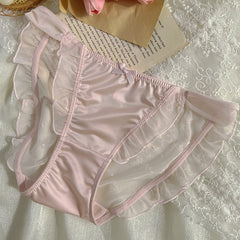 Premium satin lace sheer low rise panties