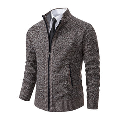 Men's Stand Collar Fashionable Knitted Sweater Jacket