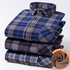 Men's Long-sleeved Double-sided Velvet Loose Casual Shirt