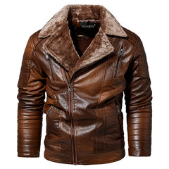 Men's Winter Fleece Leather Jacket