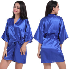 Ladies Satin Skin Friendly Cardigan Nightgown