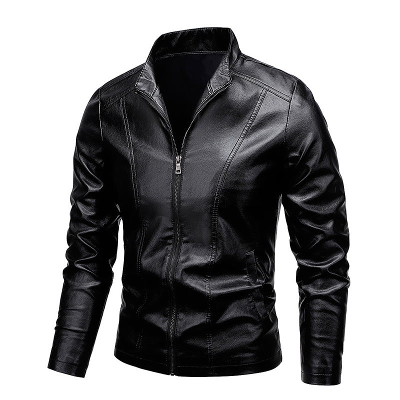 New casual men's leather jacket