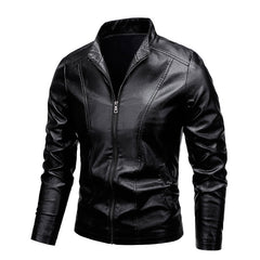 New casual men's leather jacket