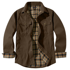 Men's Large Size Lapel Plaid Flannel Casual Jacket