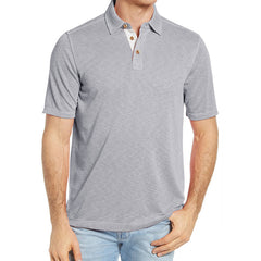 Men's Lapel Cotton Casual Color Block POLO Shirt