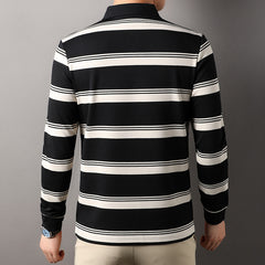 Men's Business Casual Striped POLO Shirt