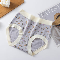 [ 5PCS ] Cotton high waist breathable high elastic printed panties