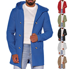 2023 Men's Double-breasted Casual Woolen Windbreaker Jacket