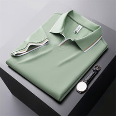 Men's New Color Block Business Casual Polo Shirt