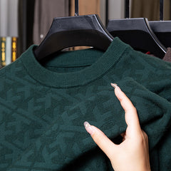 Fashion round neck knitted jacquard casual sweater