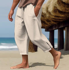 Men's Linen Summer Beach Pants Comfortable Breathable Casual Daily Resort Pants