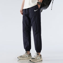 2024 New Men's Casual Ice Silk Loose Ankle-tie Nylon Quick-drying Sweatpants