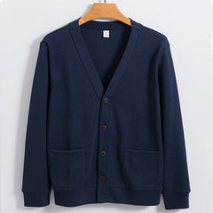 Men's High Quality Pure Cotton V-neck Casual Cardigan
