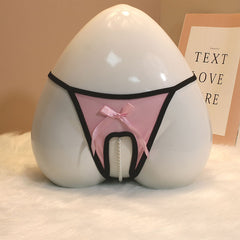 Sexy Pearl Transparent Crotchless Thong