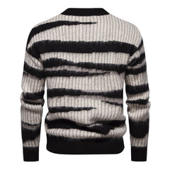 Men's Fashion Casual Round Neck Printed Pullover Sweater