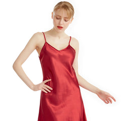 Women's Loose Large Size V Neck Suspender Pajamas Nightgown