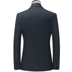 Men's casual knitted check suit