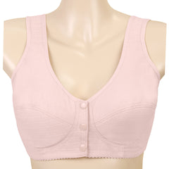 Front button thin wire-free cotton bra