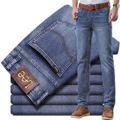 Men's Straight Slim Fit Thin Stretch Business Casual Jeans