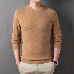 New men's round neck solid color sweater