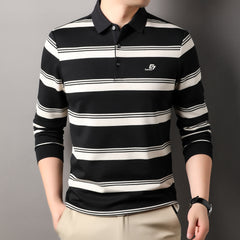 Men's Business Casual Striped POLO Shirt