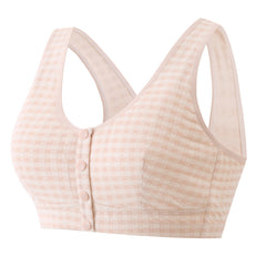 Cotton Plaid Stretch Soft Wireless Bra